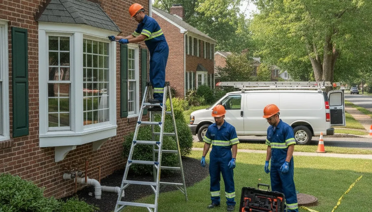 Plumber repairing a pipe in Easton, PA for reliable plumbing service