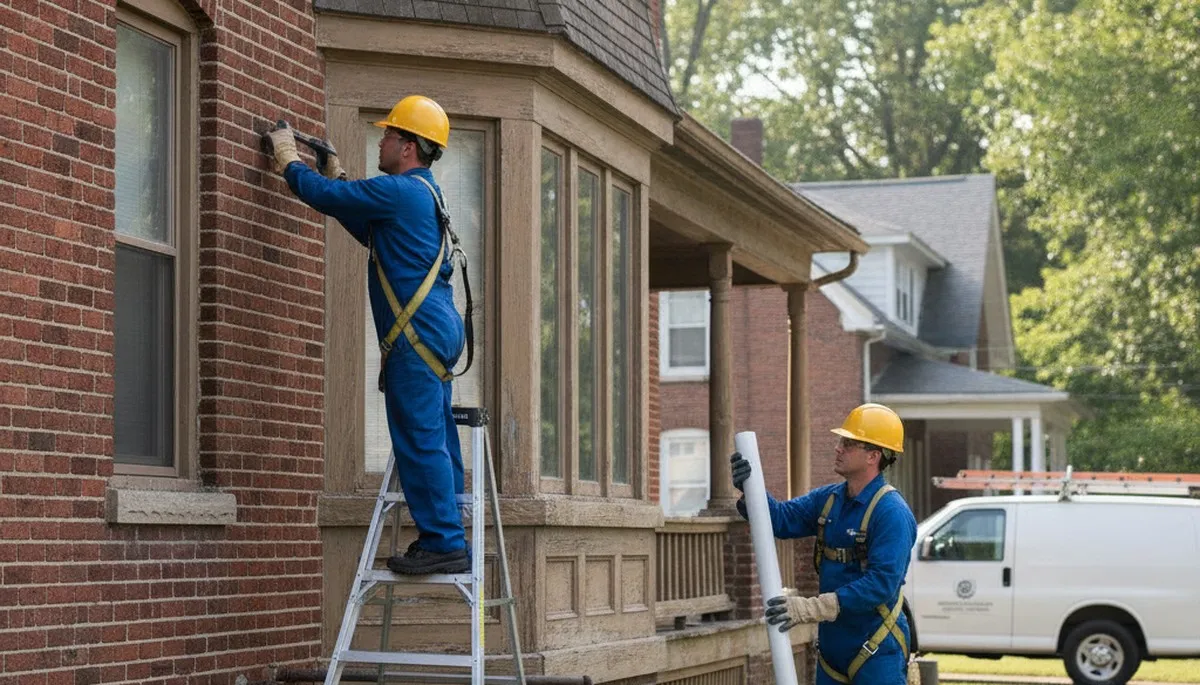 Plumber repairing a pipe in Easton, PA for residential plumbing service